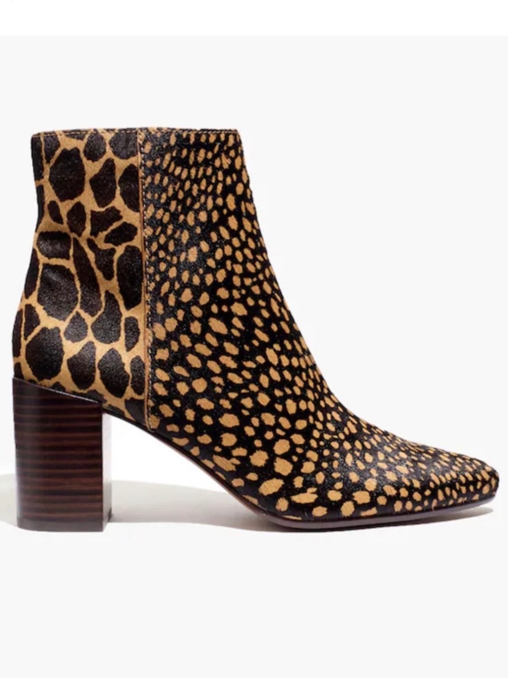 Madewell The Fiona Boot in Spot Mix Calf Hair Size 7